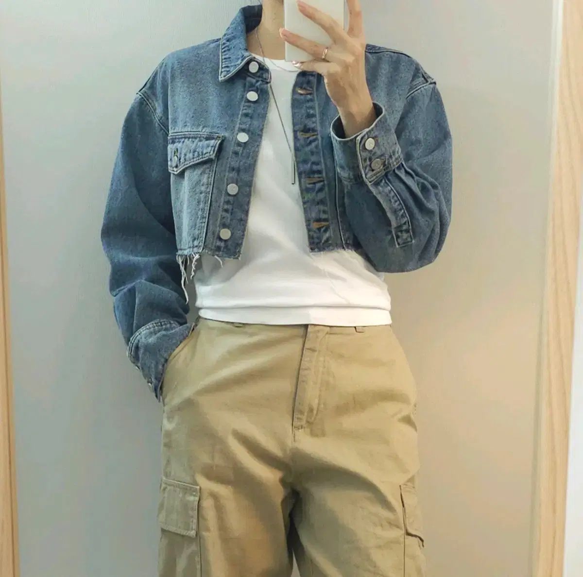 XS)AbrandJeans レディース クロップド デニムジャケット H1M2429