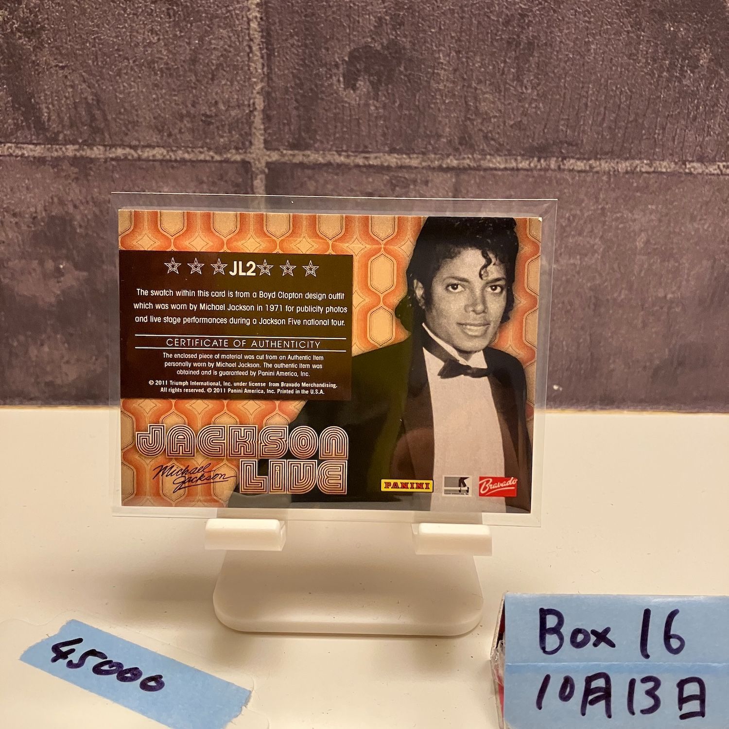 2011 Panini Michael Jackson King of Pop JL 2 Live Relice カード