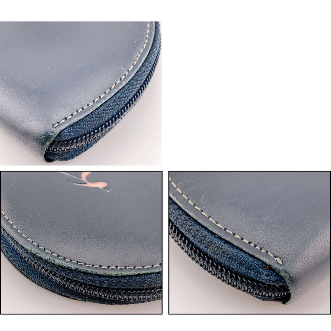 Kitamura キタムラ コインケース ネイビー ピンク レザー 小銭入れ