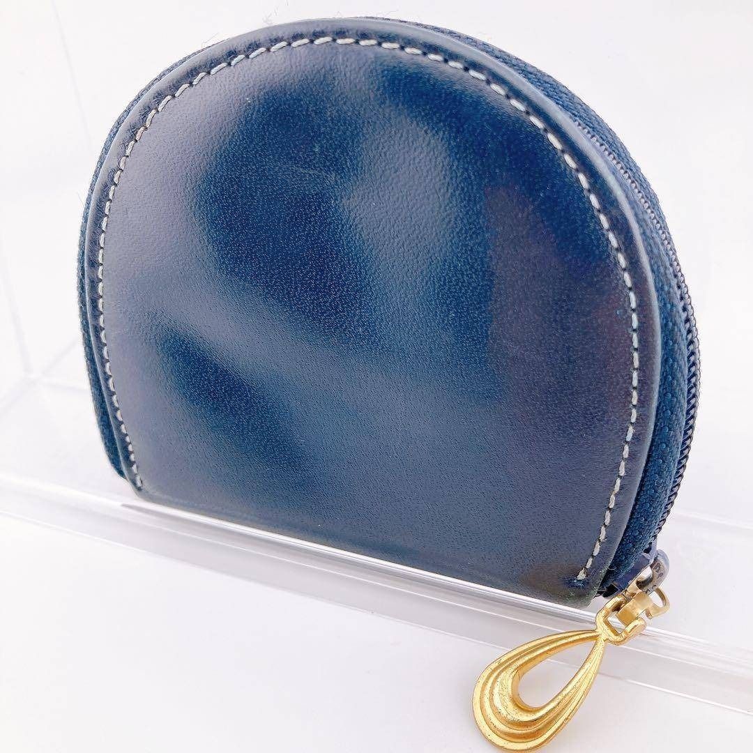 Kitamura キタムラ コインケース ネイビー ピンク レザー 小銭入れ