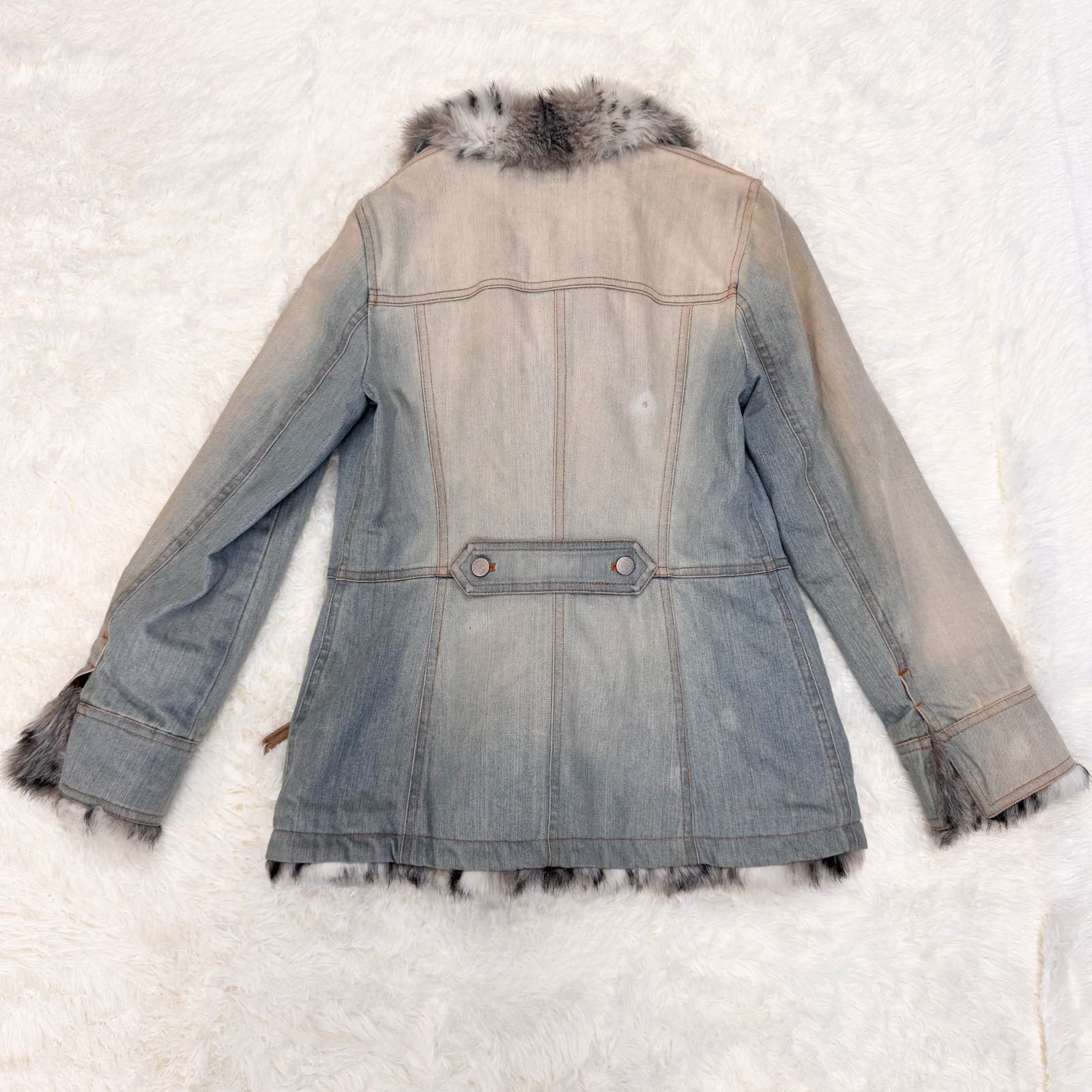✨Cランク BURBERRY BLUE LABEL ファー デニムジャケット コート 