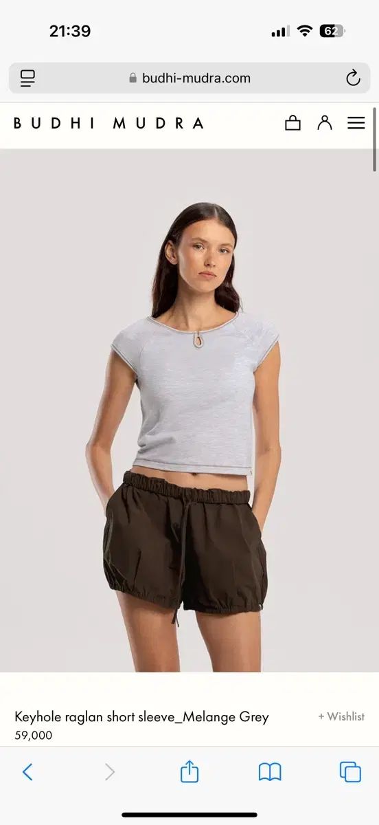BUDHI MUDRA キーホール ラグラン ショート スリーブ