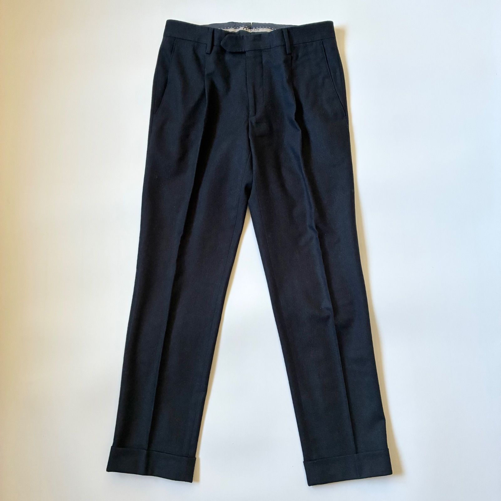 GERMANO / BEAMS F別注 ウール サキソニー ワンプリーツ スラックス