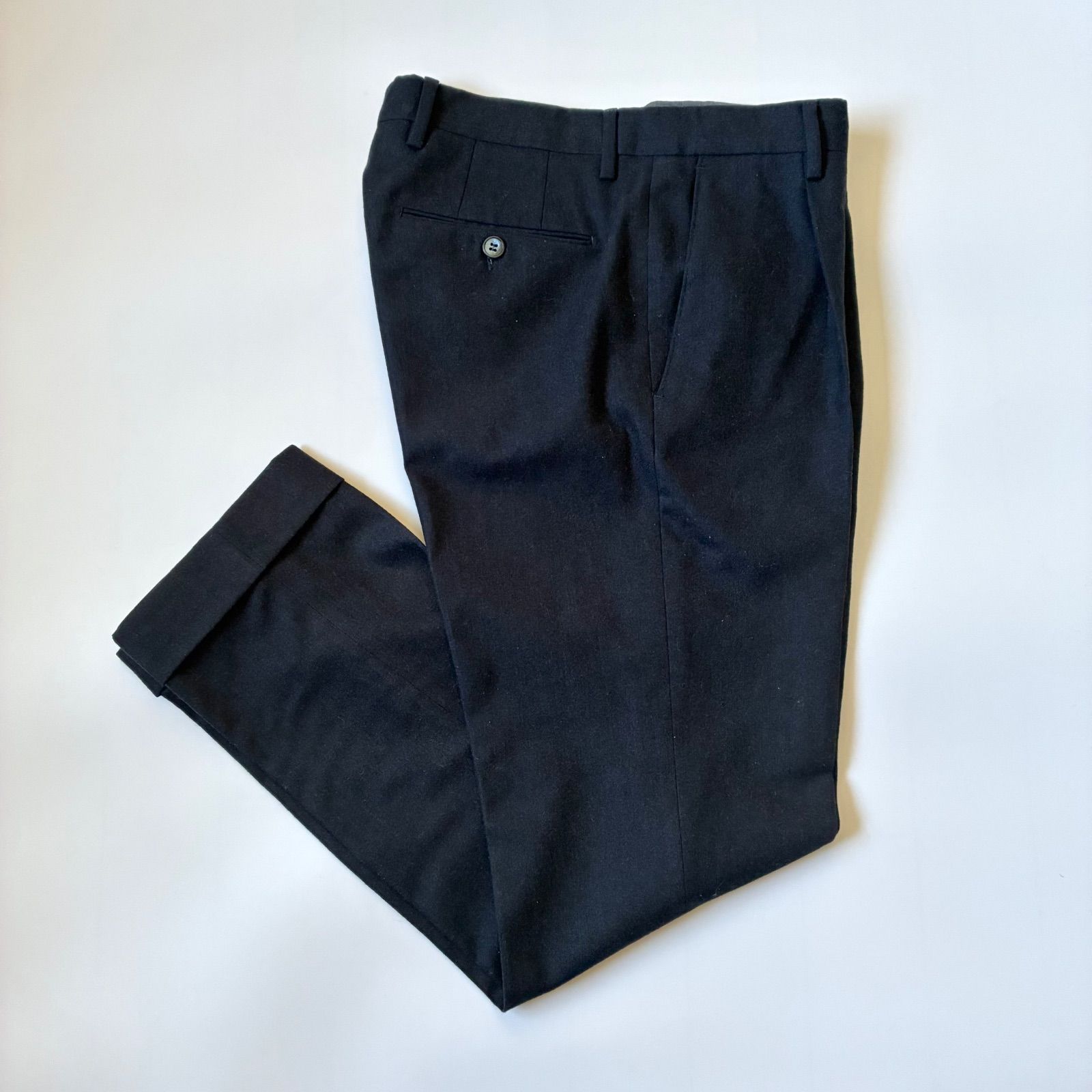 GERMANO / BEAMS F別注 ウール サキソニー ワンプリーツ スラックス