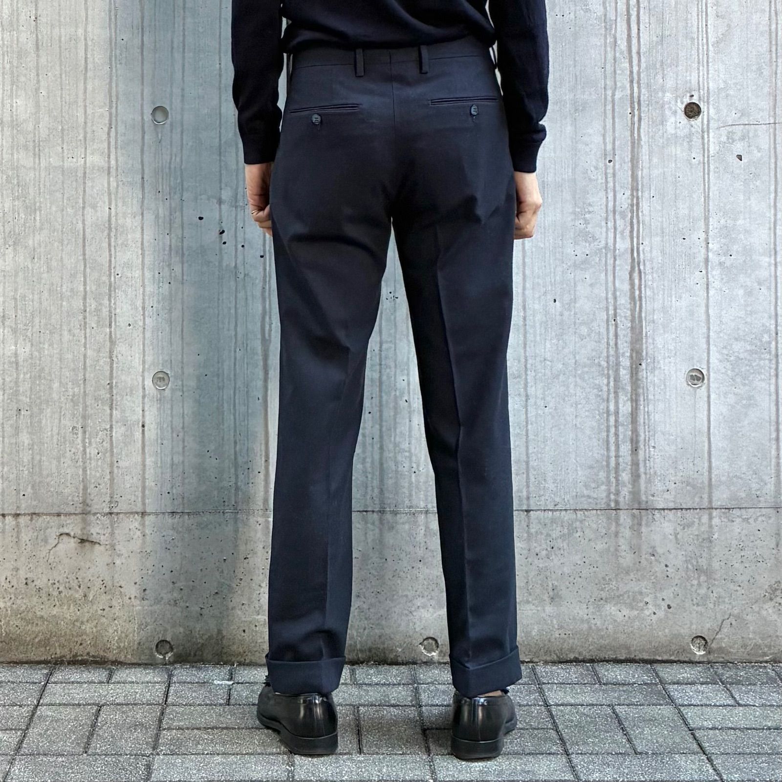 GERMANO / BEAMS F別注 ウール サキソニー ワンプリーツ スラックス