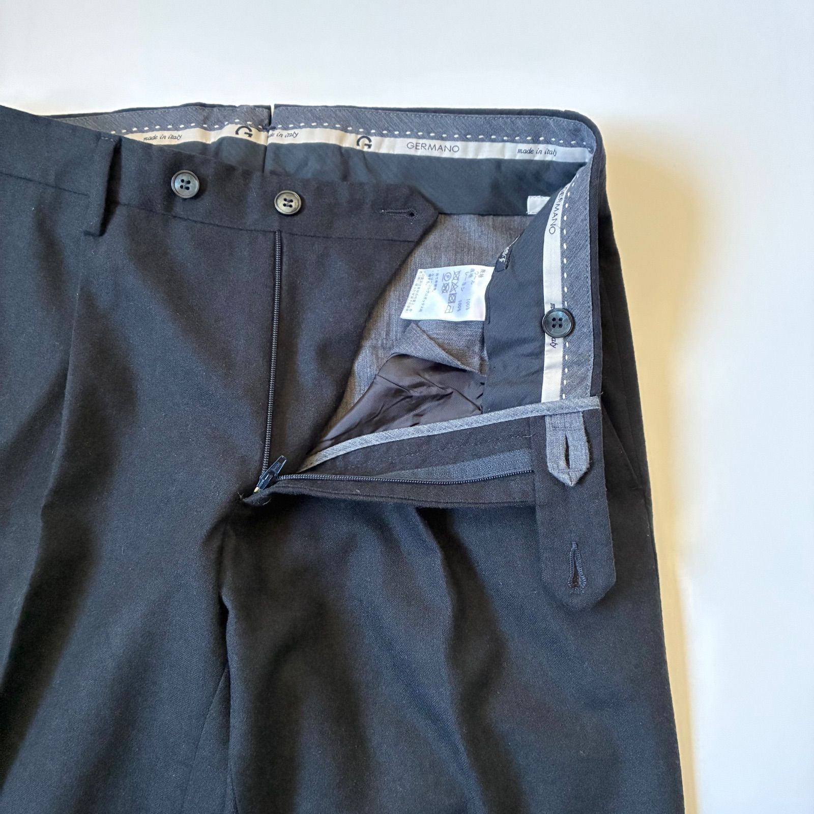 GERMANO / BEAMS F別注 ウール サキソニー ワンプリーツ スラックス