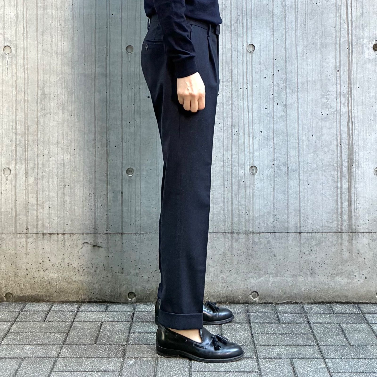 GERMANO / BEAMS F別注 ウール サキソニー ワンプリーツ スラックス