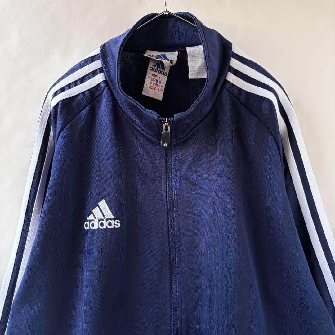 90s adidas トラックジャケット 刺繍 ストライプ 万国旗 スリーライン