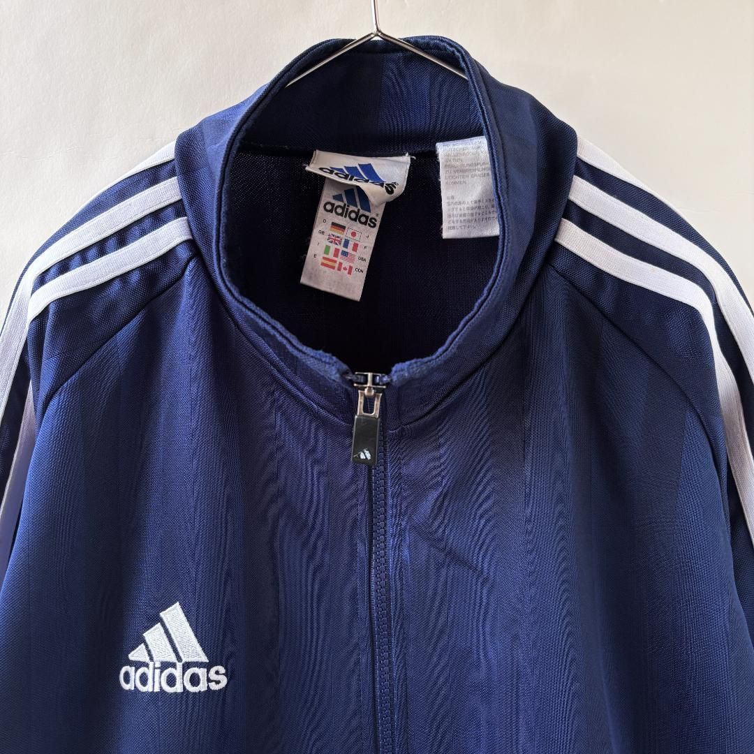 90s adidas トラックジャケット 刺繍 ストライプ 万国旗 スリーライン