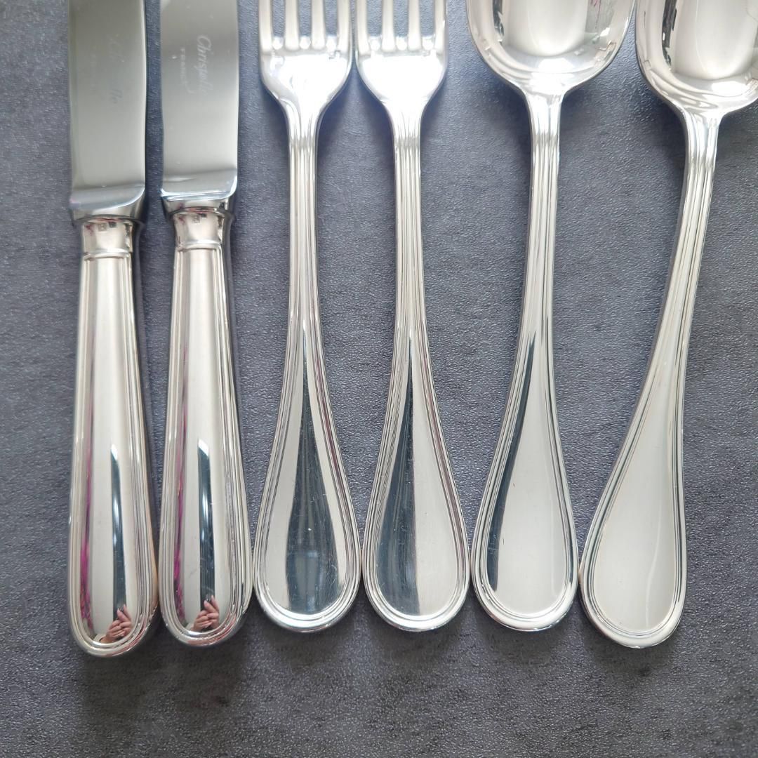 美品 クリストフル アルビ デザート ナイフ フォーク スプーン 6点