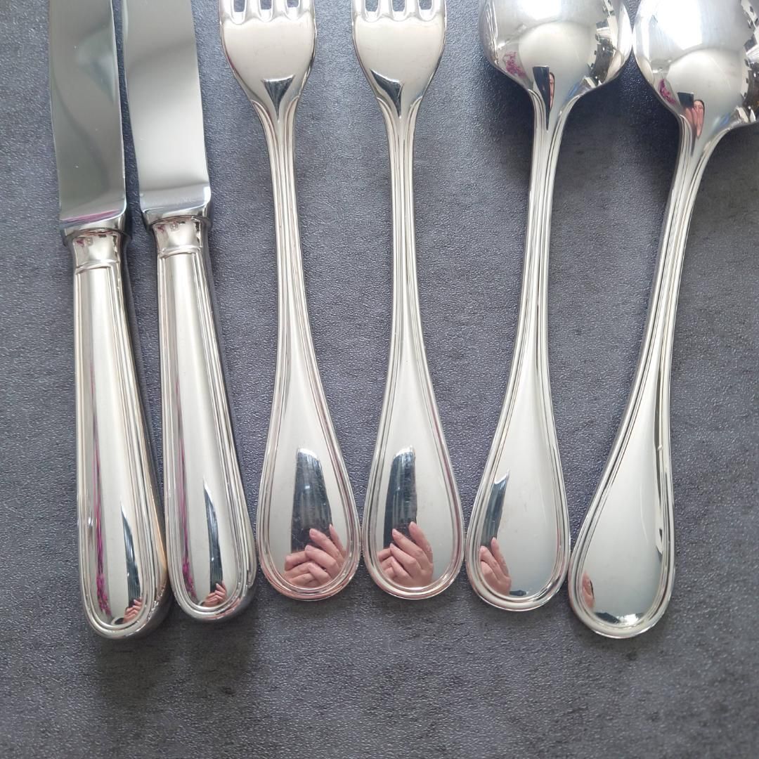 美品 クリストフル アルビ デザート ナイフ フォーク スプーン 6点