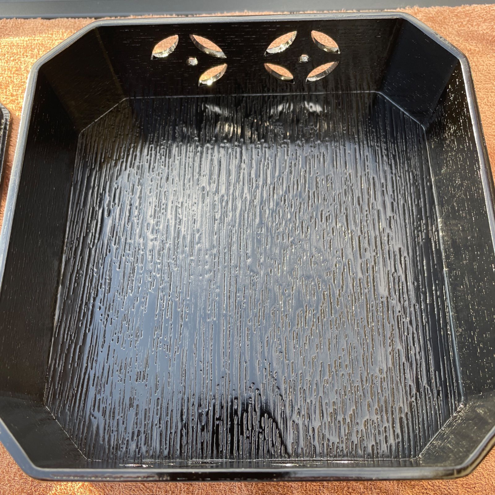 菓子器 縁高重 5段 七宝透し 紙箱入 掻合せ塗 木製 茶道具 懐石道具