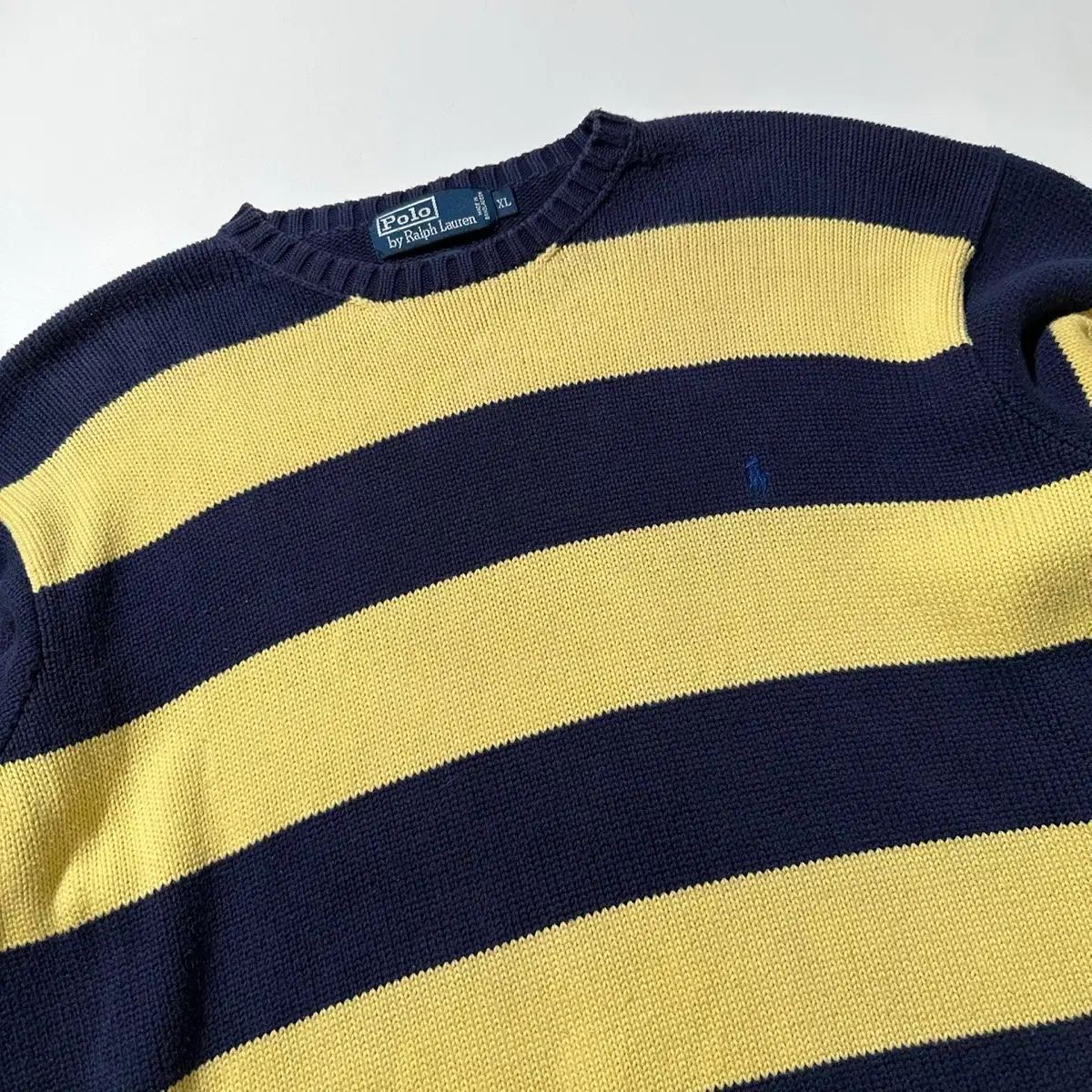 XL ポロ ラルフローレン ストライプ ラウンド ニット - メルカリ
