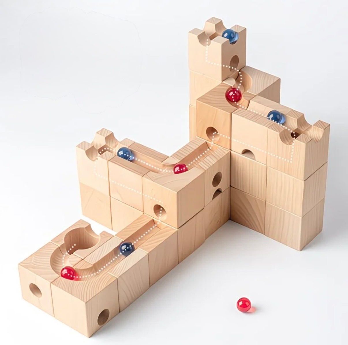 ビー玉転がし くねくねスロープ ピタゴラスイッチ 積み木 知育玩具 ブロック