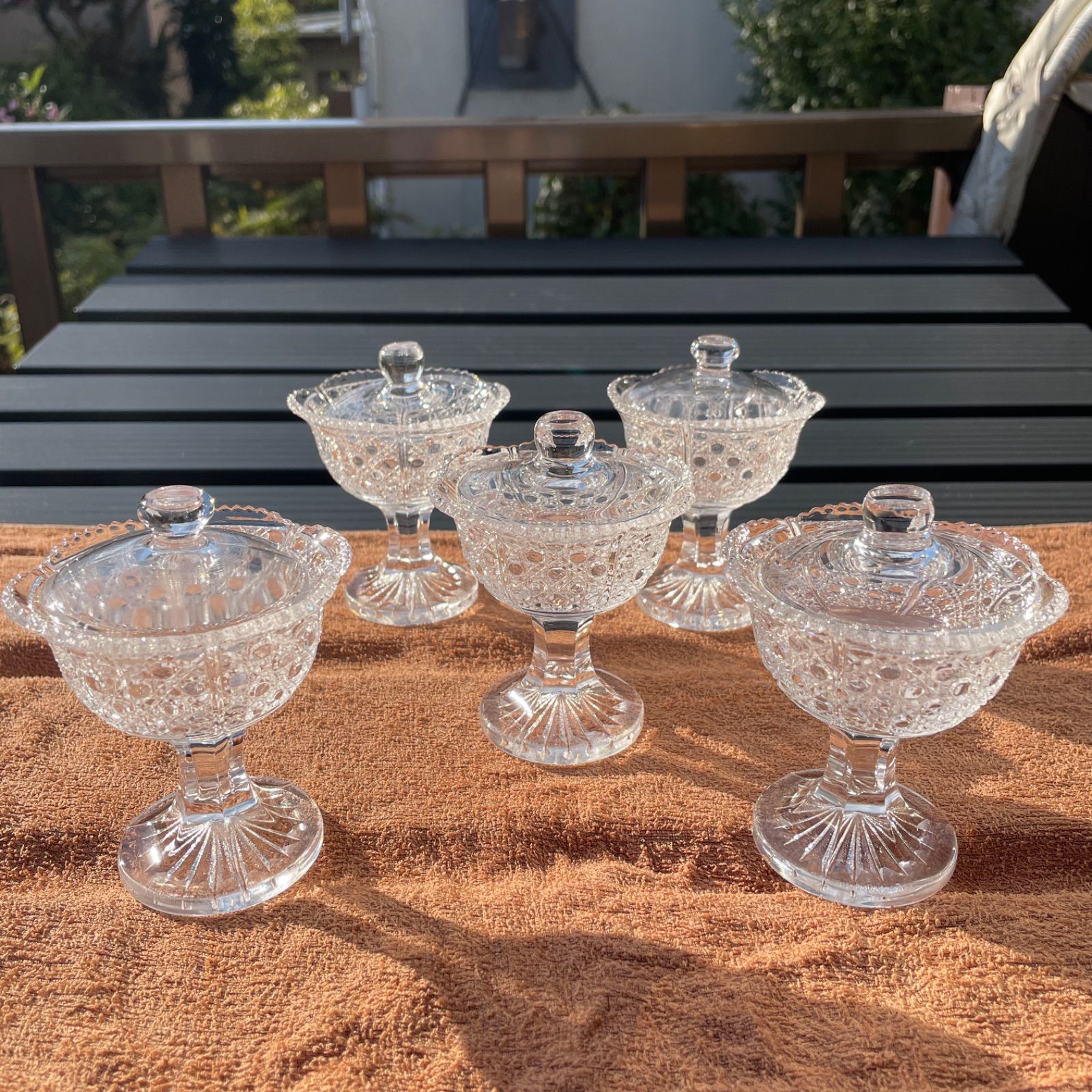 アデリア クリスタル ガラス 蓋付き 高上杯 ADERIA CRYSTAL