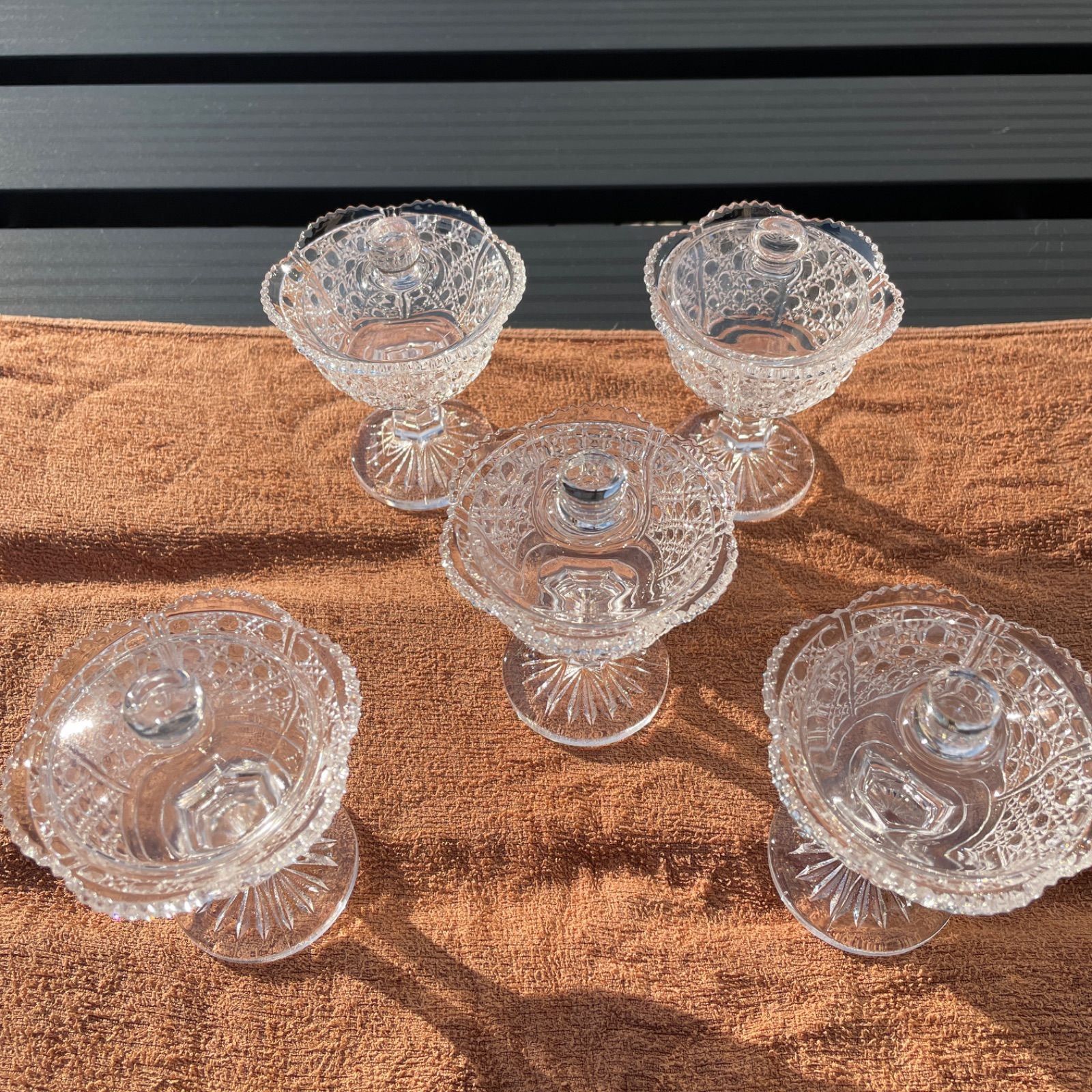 アデリア クリスタル ガラス 蓋付き 高上杯 ADERIA CRYSTAL