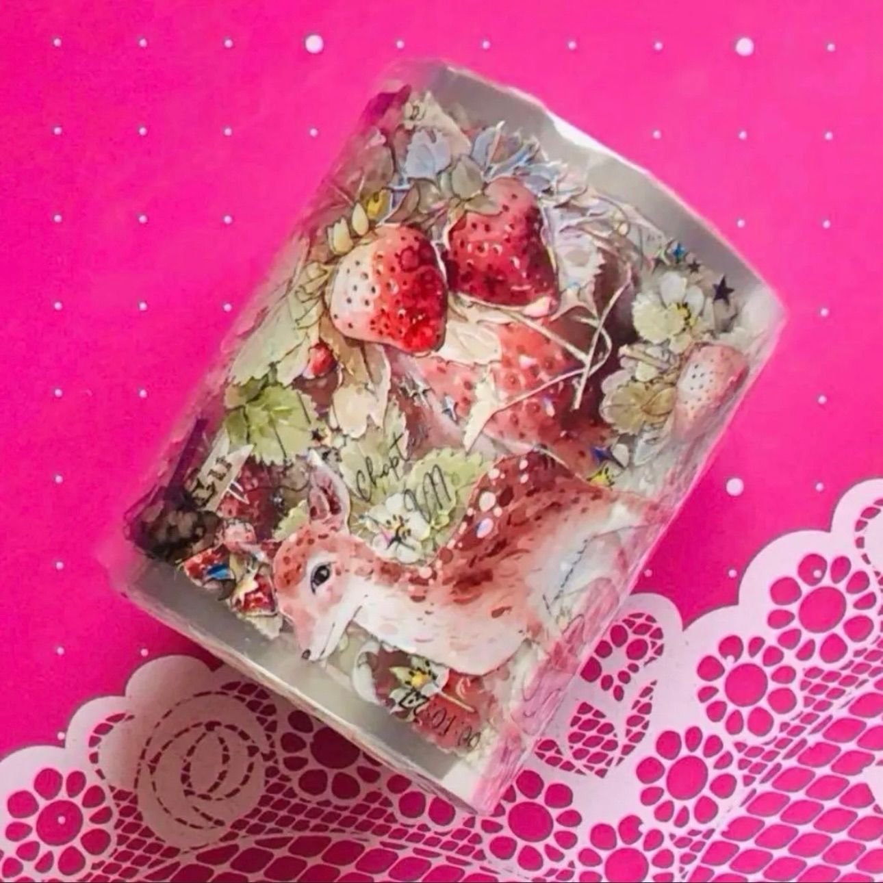 ♡SALE♡ 贝壳光 6cm×10m 草莓园 海外マスキングテープ 海外マステ