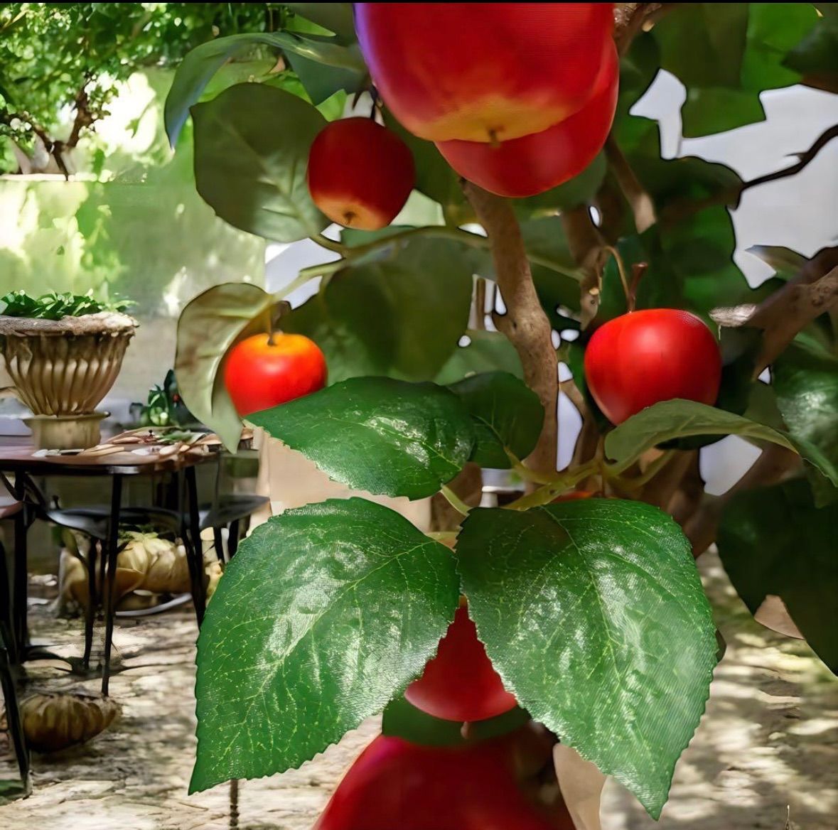 光触媒　観葉植物　ウォールグリーン　フェイクグリーン　リンゴ　林檎タワー7239 光触媒 人工観葉植物 ウォールグリーン フェイクグリーン 林檎 リンゴ