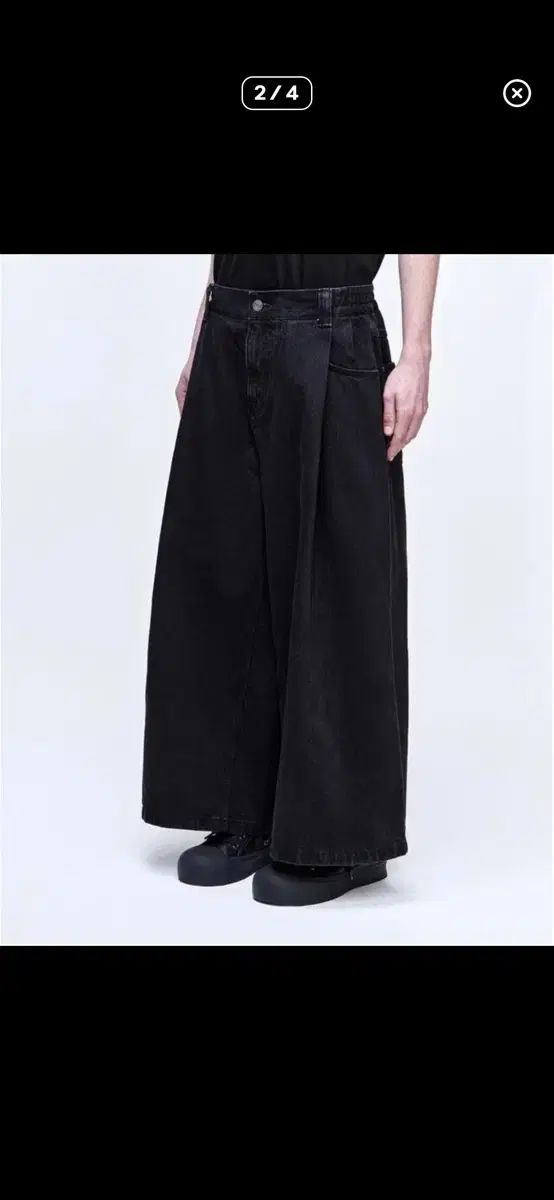 44 SONGZIO HOMME ソンジオ オム クロップドワイド デニム パンツ ロゴ入り ハイネック