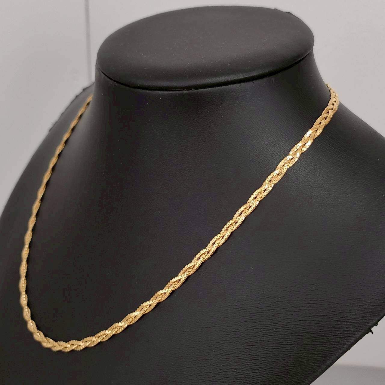 18金 K18 編み込みデザインネックレス レディース 10.7g 43.5㎝ D819