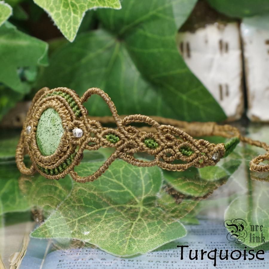邪を退ける魔石『ターコイズ・トルコ』シルバー925マクラメ編ブレスレット9