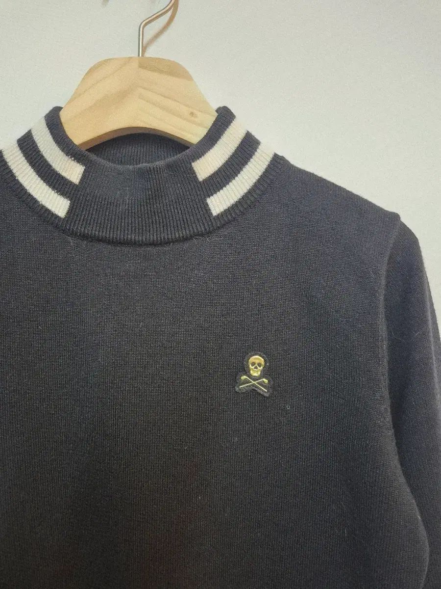 MARK LONA マークアンドロナ ドクロ 刺繍 POINT ポイント ニット ブラック