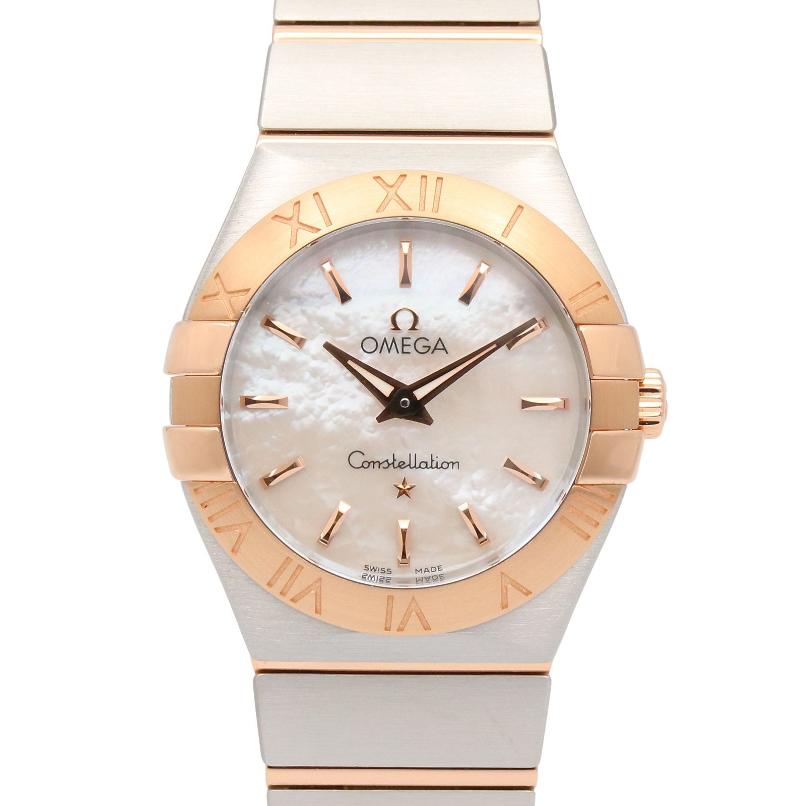 オメガ OMEGA 腕時計 コンステレーション ブラッシュ 123.20.27.60.05.001 ホワイトシェル K 18 PG ピンクゴールド ステンレススチール