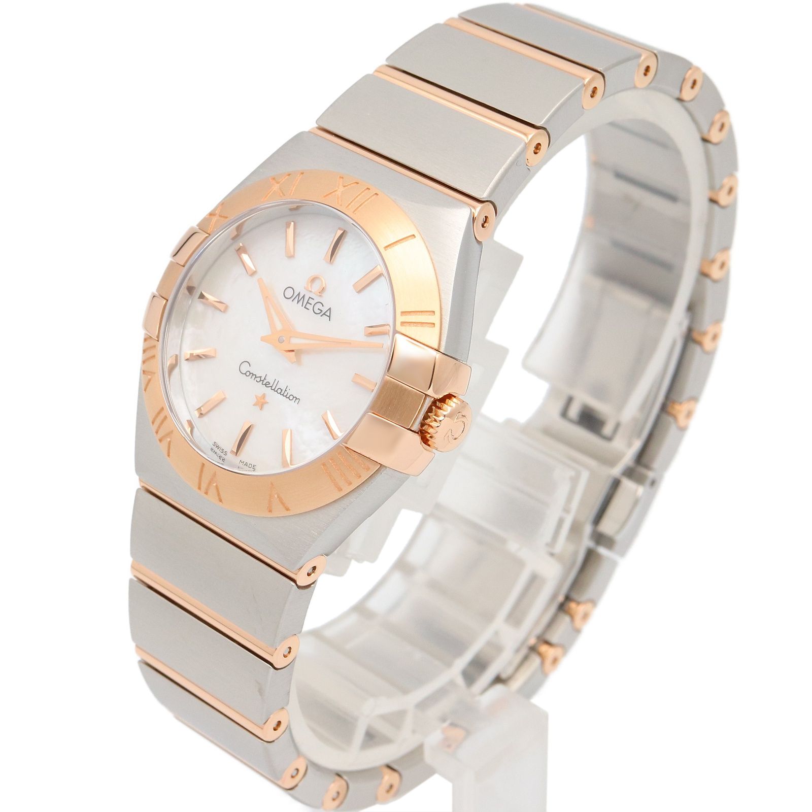 オメガ OMEGA 腕時計 コンステレーション ブラッシュ 123.20.27.60.05.001 ホワイトシェル K 18 PG ピンクゴールド ステンレススチール