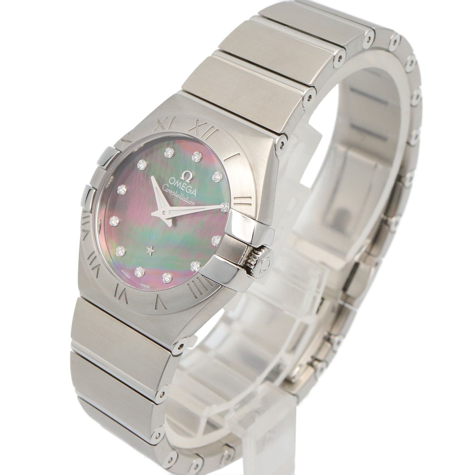 オメガ OMEGA 腕時計 コンステレーション ブラッシュ 12 Pダイヤ 123.10.27.60.57.003 ブラックシェル ステンレススチール ダイヤモンド