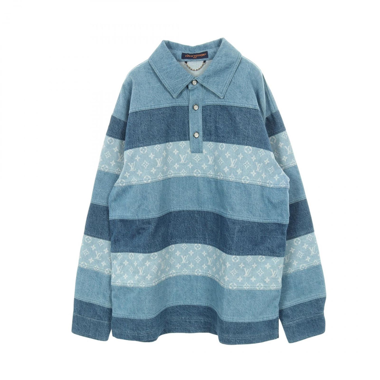 ルイ ヴィトン LOUIS VUITTON ポロシャツ モノグラム デニム コットン デニムポロシャツ メンズ A