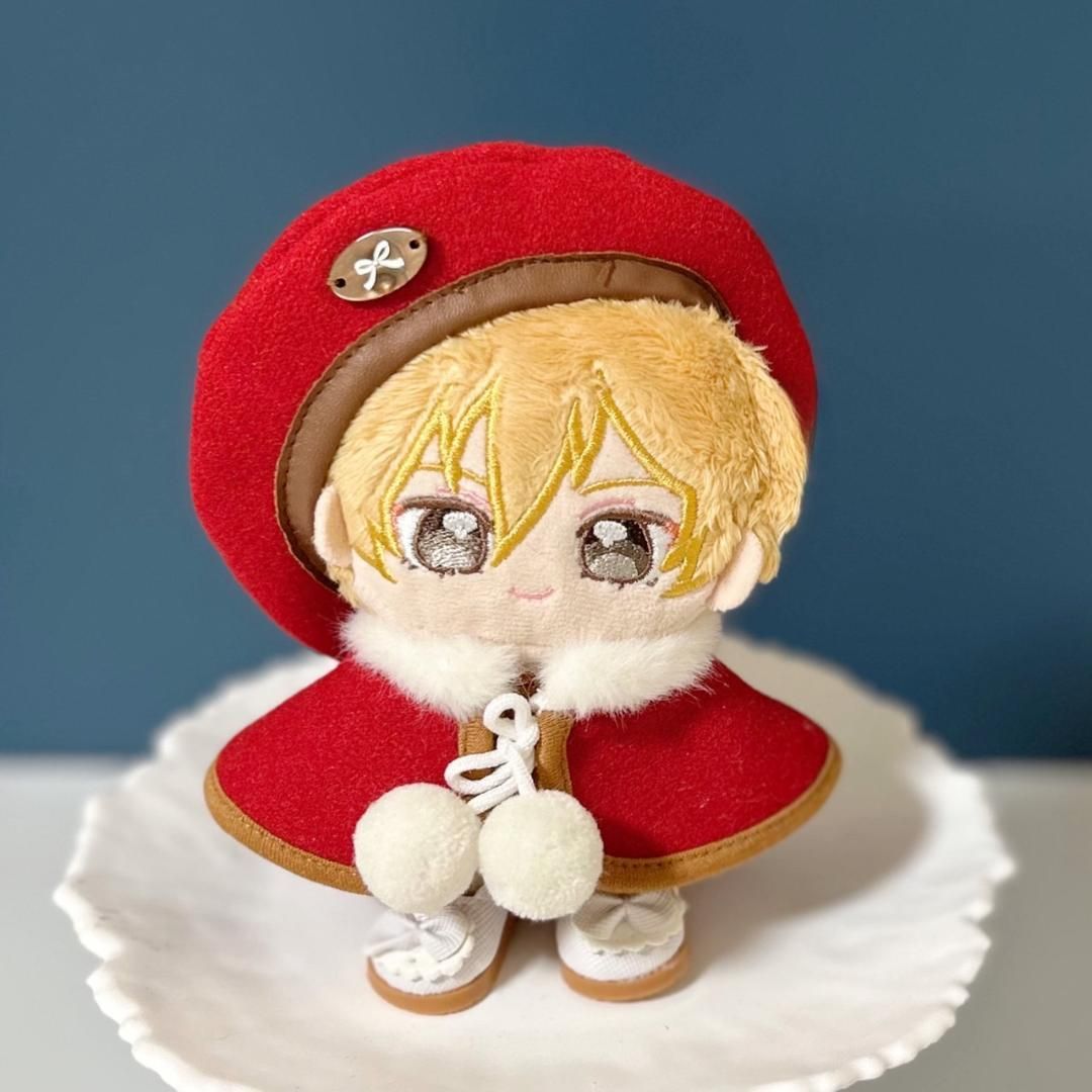 10～12cm ぬい服 フェルト ベレー帽 3点セット いつぬい あんスタ 赤