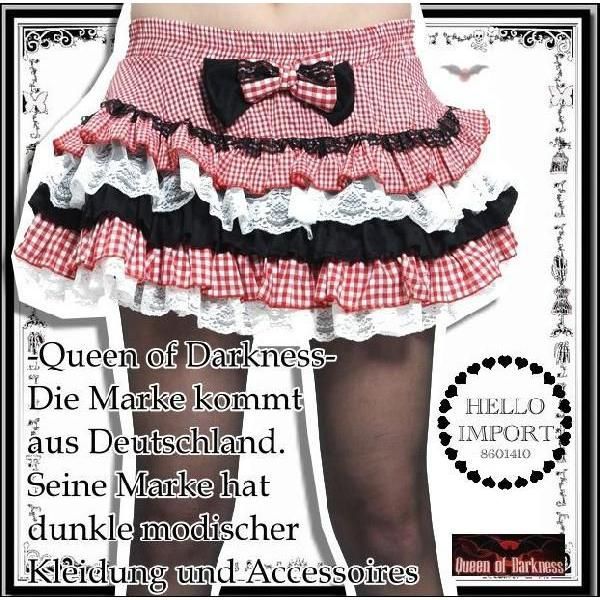 ロリータ 服 ロリィタ スカート 赤 チュチュ ギンガムチェック柄 再入荷×2 wosk 047