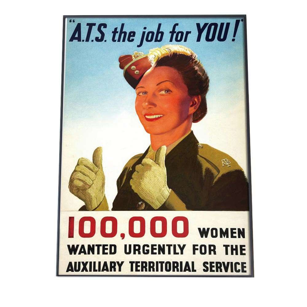 A 約42 x 59 cm bn poster 576 海外 ビンテージ ポスター Auxiliary Territorial Service 1939 1946 レトロ デジタルリマスター インテリア モダン 特大 小さい 縦