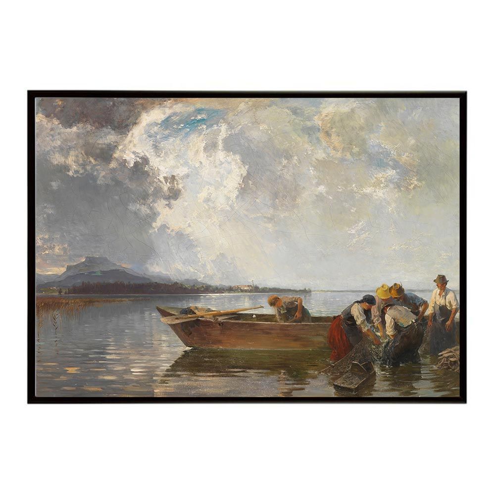 A 約59 x 84 cm bn poster 5762 フレーム付き ポスター 名画 絵画 横 インテリア おしゃれ 湖風景 デジタルリマスター
