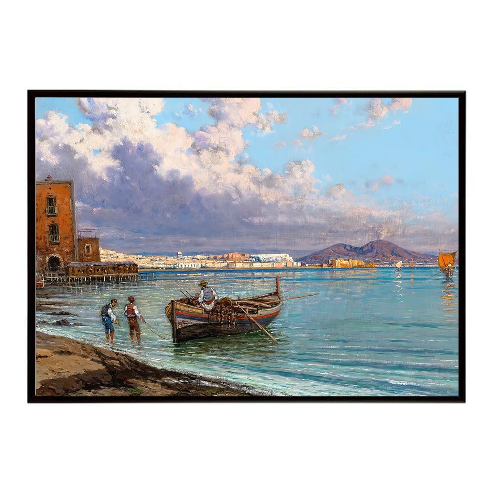 B 約73 x 103 cm bn-poster-5764 フレーム付き ポスター 名画 絵画 横 インテリア おしゃれ 火山風景 デジタルリマスター