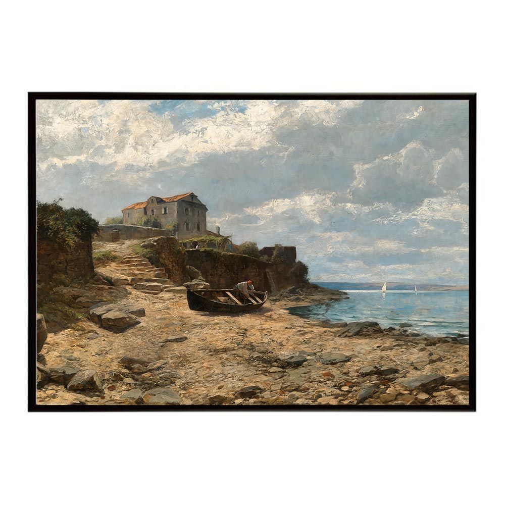 A 約42 x 59 cm bn poster 5766 フレーム付き ポスター 名画 絵画 横 インテリア おしゃれ 田舎風景 デジタルリマスター