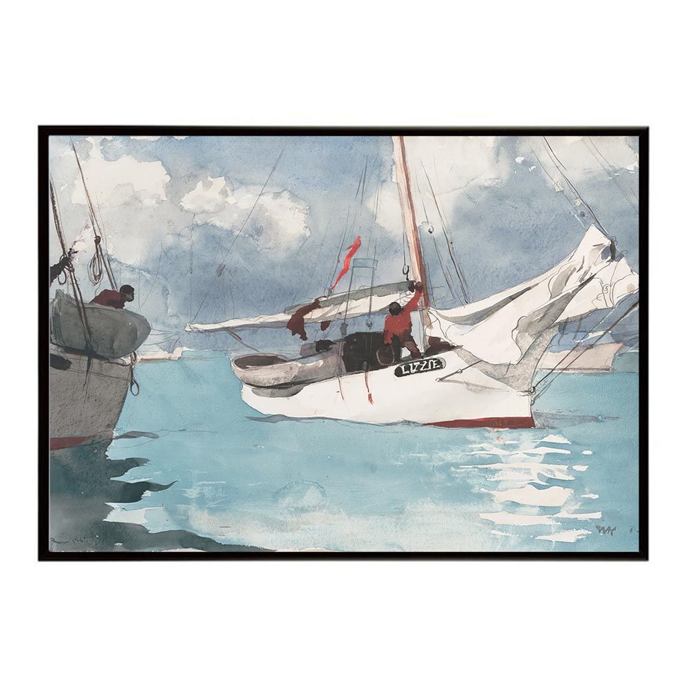 A 約59 x 84 cm bn poster 5767 フレーム付き ポスター 名画 絵画 横 インテリア おしゃれ 海洋風景 デジタルリマスター