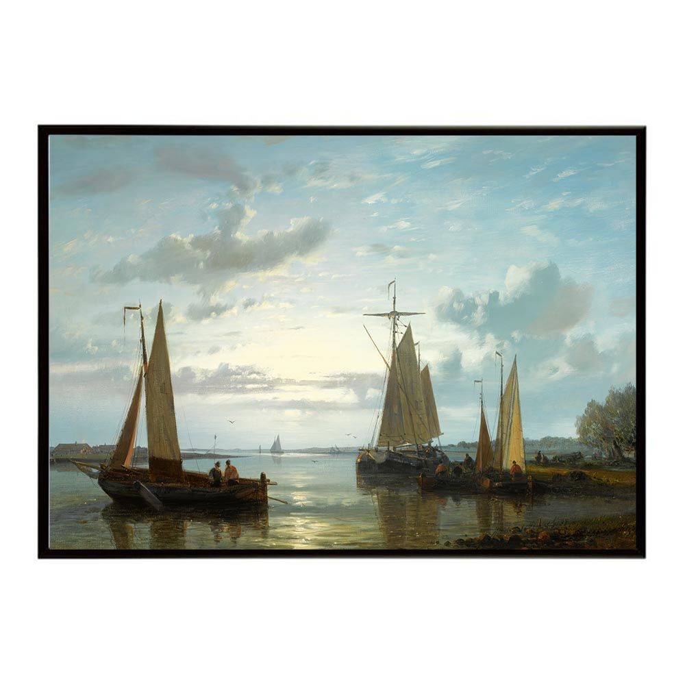 A 約84 x 119 cm bn poster 5769 フレーム付き ポスター 名画 絵画 横 インテリア おしゃれ 川風景 デジタルリマスター