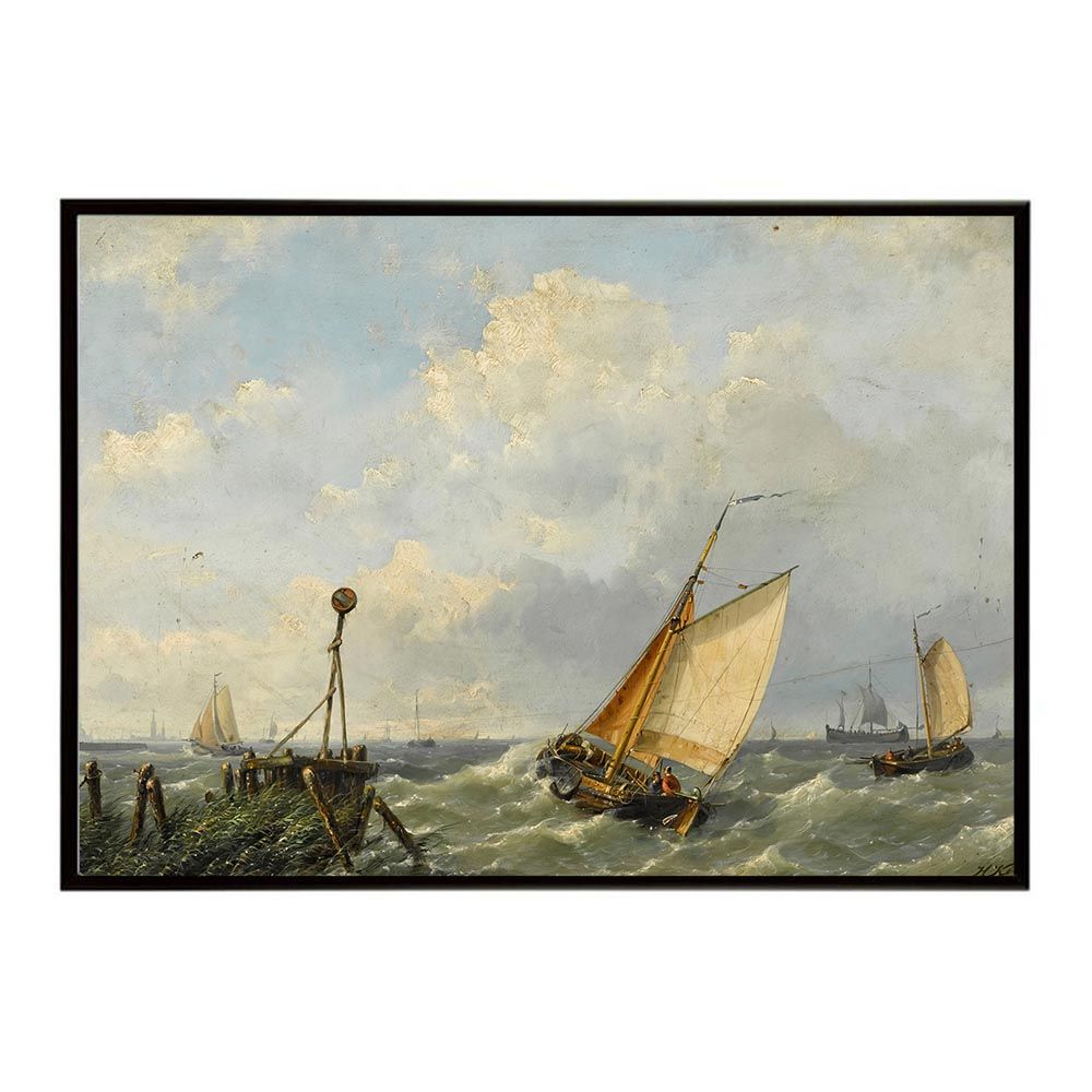 A 約84 x 119 cm bn-poster-5776 フレーム付き ポスター 名画 絵画 横 インテリア おしゃれ 海洋風景 デジタルリマスター