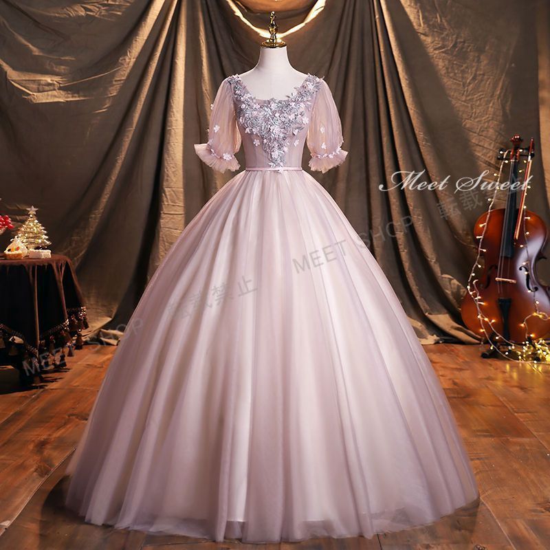 ウェディングドレス 演奏会?パーティードレス プリンセスライン 2024