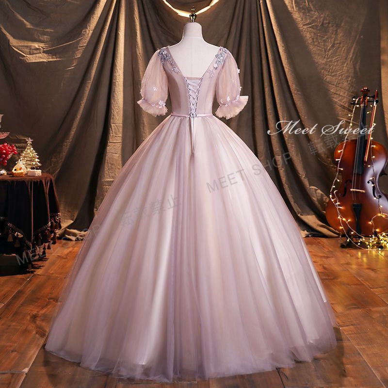 ウェディングドレス 演奏会?パーティードレス プリンセスライン 2024