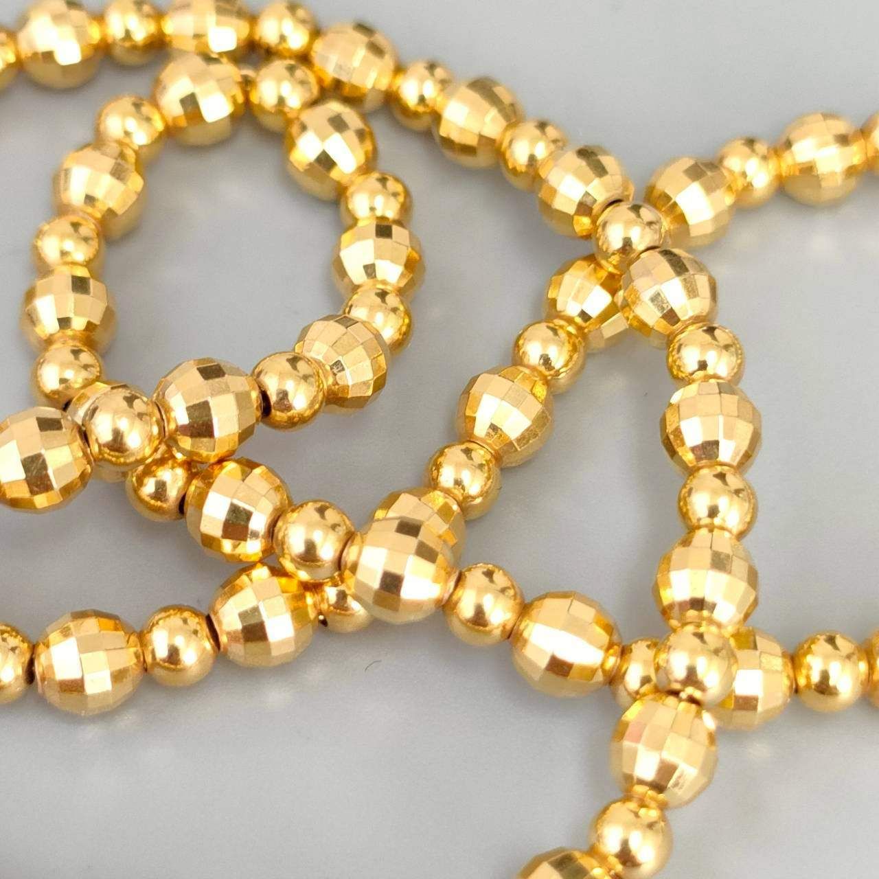 18金 K18 ボール＆ミラーボールチェーンデザイン ネックレス 造幣局