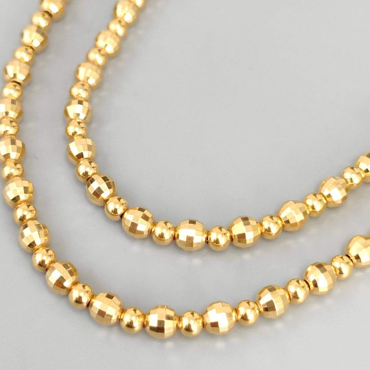 18金 K18 ボール＆ミラーボールチェーンデザイン ネックレス 造幣局