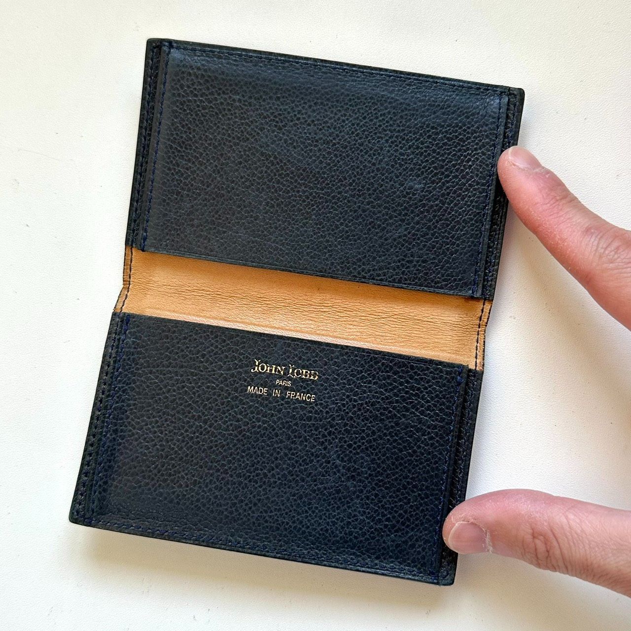 JOHN LOBB  ジョンロブ 名刺入れ  ネイビー  レザー ジョンロブ JOHN LOBB 名刺入れ カードケース ネイビー - メルカリ