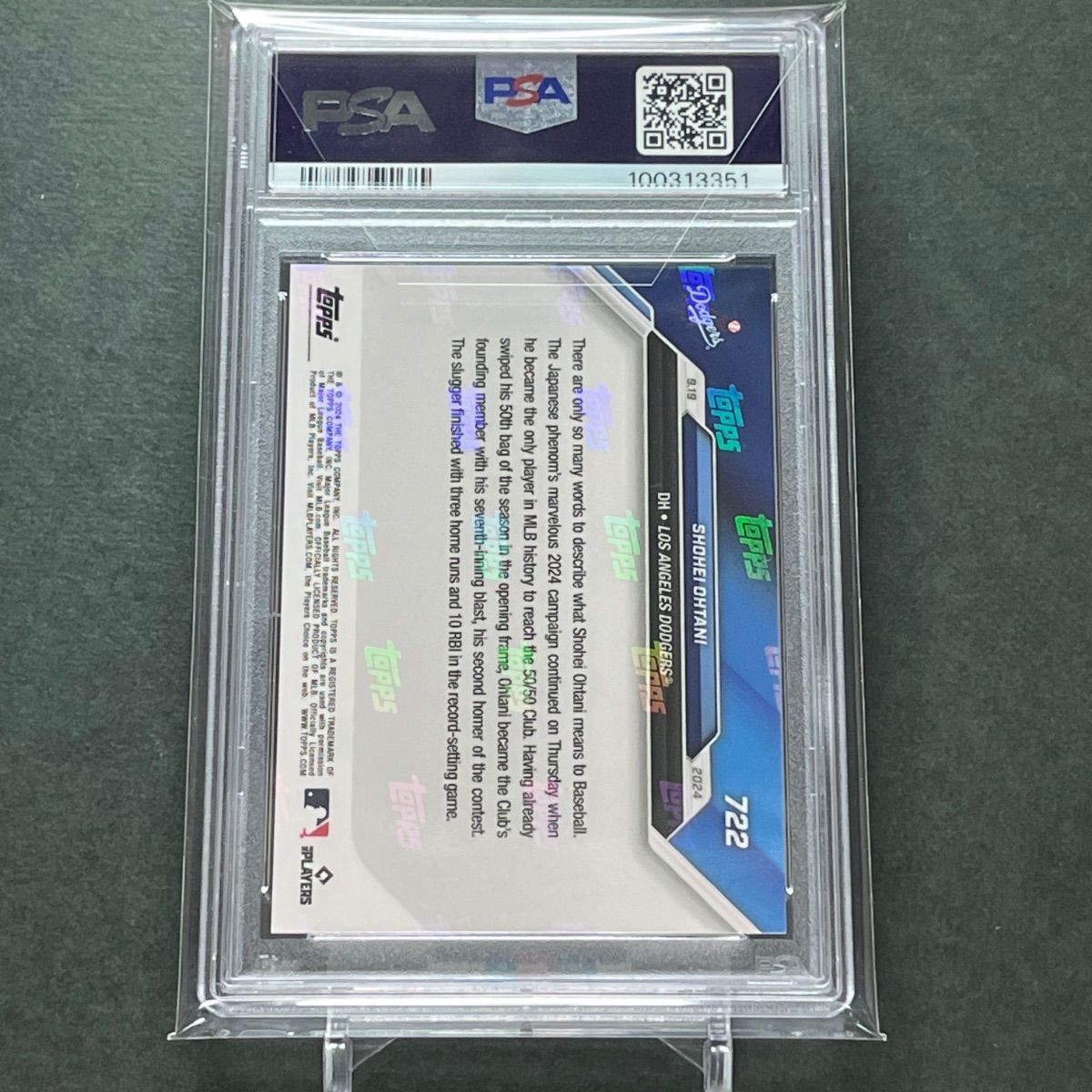 722【PSA10】PSA専用袋入！大谷翔平メモリアルHR！史上初50本塁打50