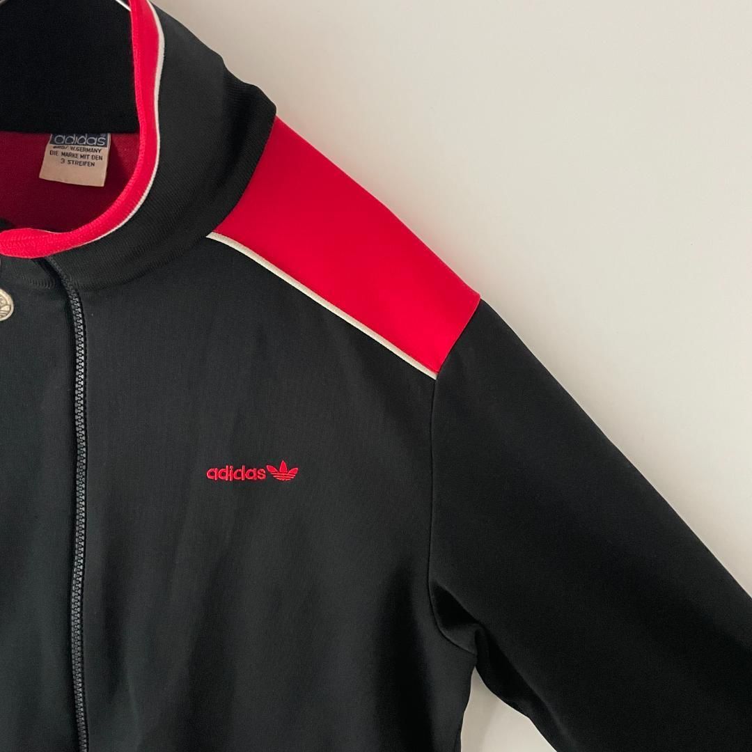 80s adidas トラックジャケット 西ドイツ トレフォイルロゴ old adidas トラックジャケット 西ドイツ トレフォイル刺繍 80s