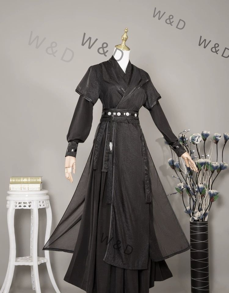 武侠 コスプレ 古風 武闘家 男 コンシュウク アジアン アクション ダーク コスチューム イベント 写真 漆黒の闇を切り裂く 孤高の武闘家を体現するコスチューム