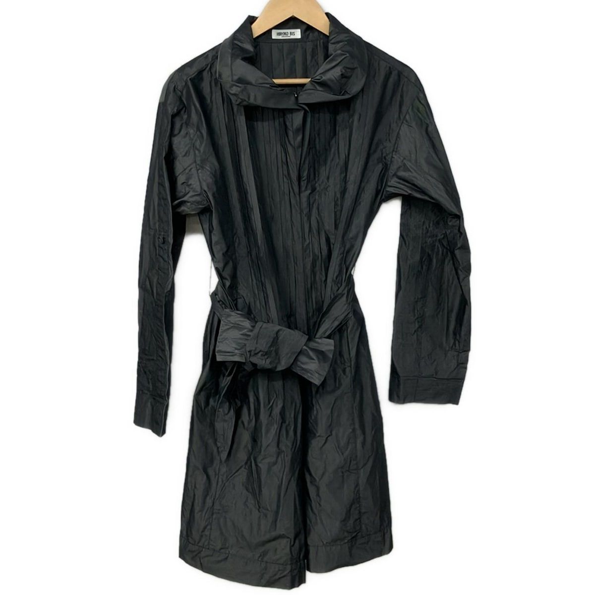 HIROKO BIS ヒロコビス コート サイズ9 M レディース ダークグレー 長袖 プリーツ ジップアップ 春 秋