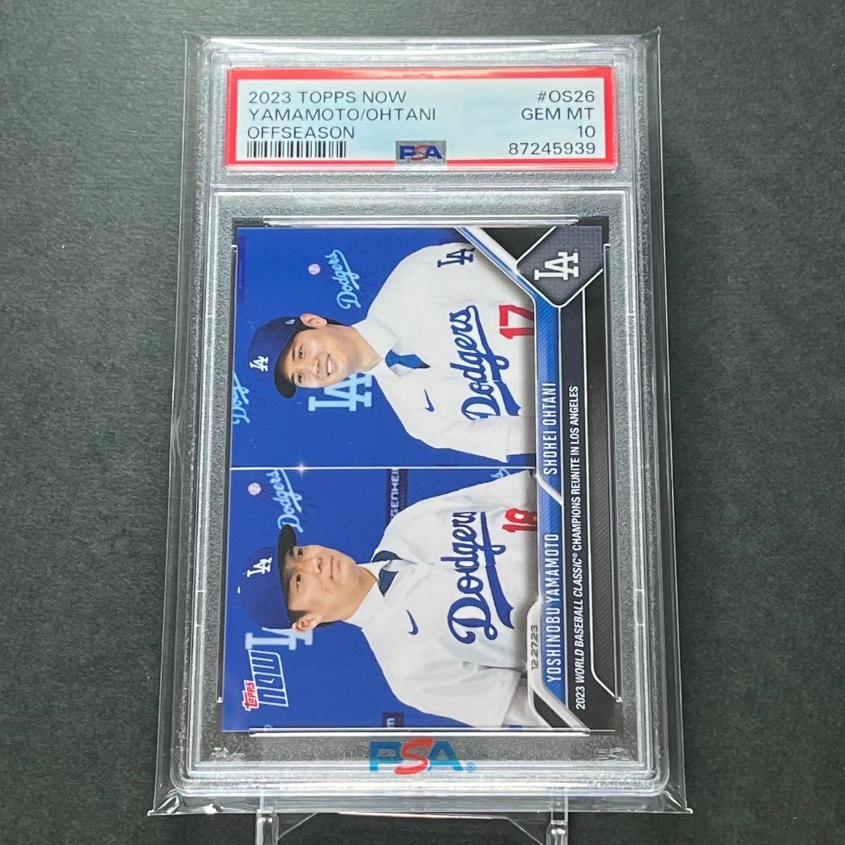 OS26【PSA10】入団会見コラボ 大谷翔平&山本由伸 2023 Topps now