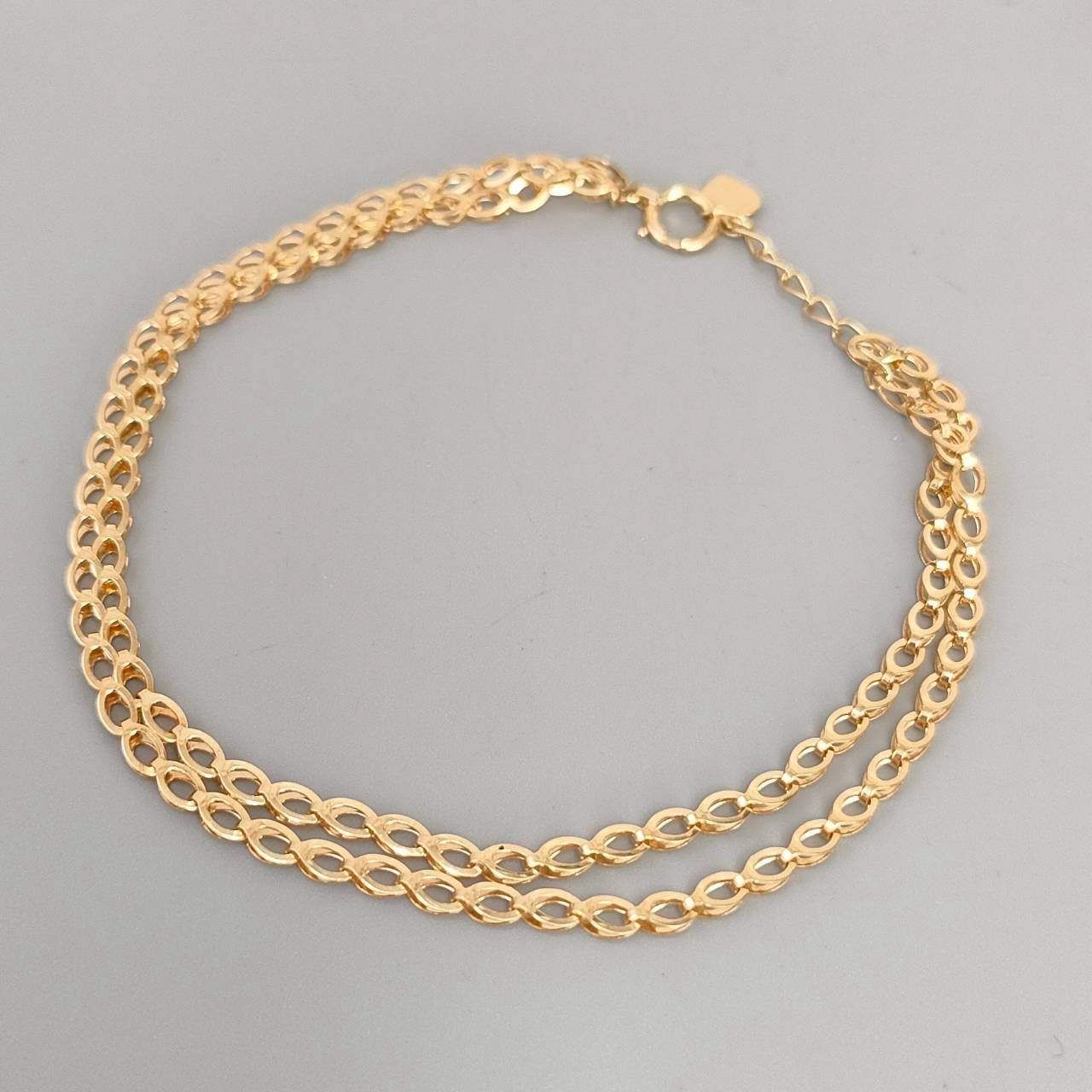 18金 K18 ジュエリーマキ 2連デザインブレスレット レディース 3.53g